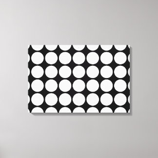 White Polka Dots on Black Canvas Print