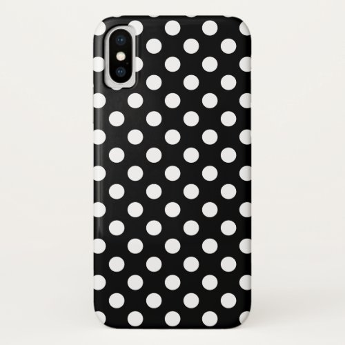 White polka dots on black iPhone x case
