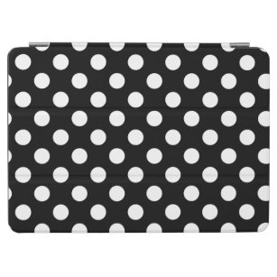 White polka dots on black iPad air cover