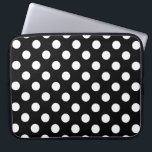 White polka dots on black laptop sleeve<br><div class="desc">White polka dots on black</div>
