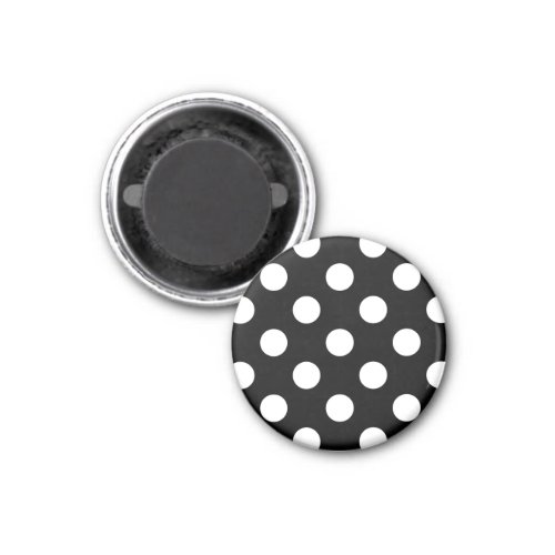 White polka dots on black magnet