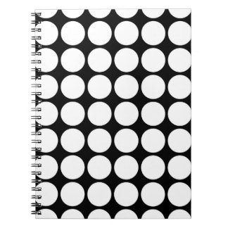 White Polka Dots on Black Notebook