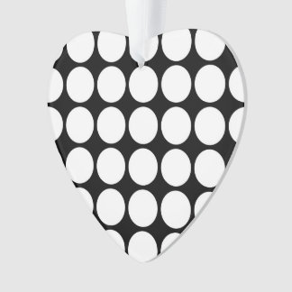 White Polka Dots on Black Ornament