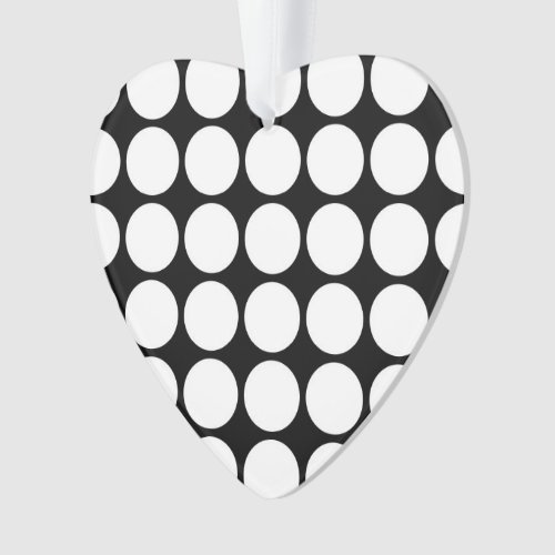 White Polka Dots on Black Ornament