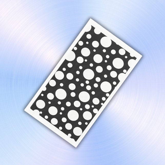 White Polka Dots on Black | Paper Guest Towels (Creator Uploaded)