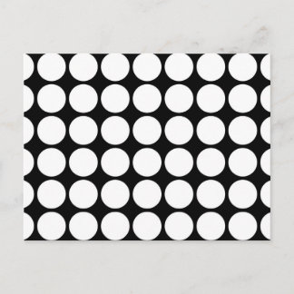 White Polka Dots on Black Postcard