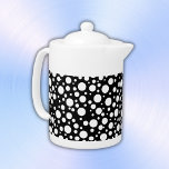 White Polka Dots on Black | Teapot<br><div class="desc">White Polka Dots, minimal and simple on a black background. See my store for matching tablecloths, placemats, coasters and more, including a mix-and-match with plain black and white and black and white stripes. If you need any assistance, or if you need a different color combo - please contact me, I...</div>
