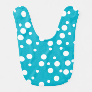White Polka Dots on Blue Custom Baby Bibs