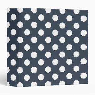 White polka dots on blue-gray binder