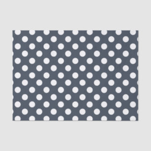 White polka dots on blue-gray tissue paper