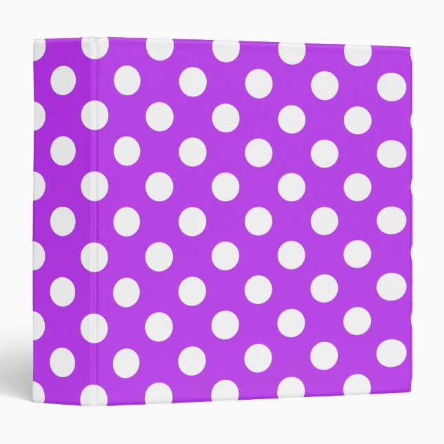 White polka dots on bright purple binder (Front/Spine)