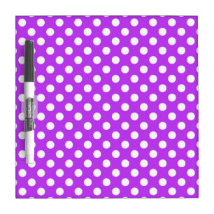 White polka dots on bright purple Dry-Erase board