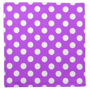 White polka dots on bright purple napkin