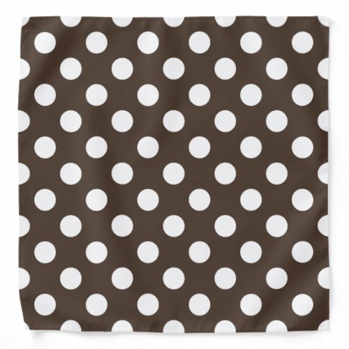 White polka dots on brown bandana