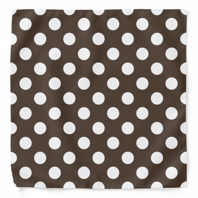 White polka dots on brown bandana (Front)