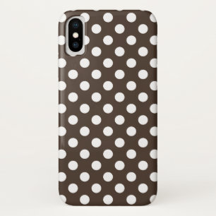 White polka dots on brown iPhone x case