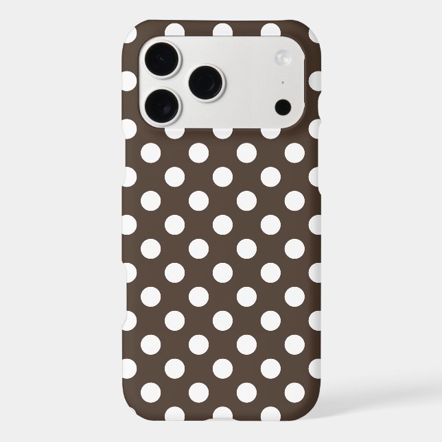White polka dots on brown Case-Mate iPhone case (Back)
