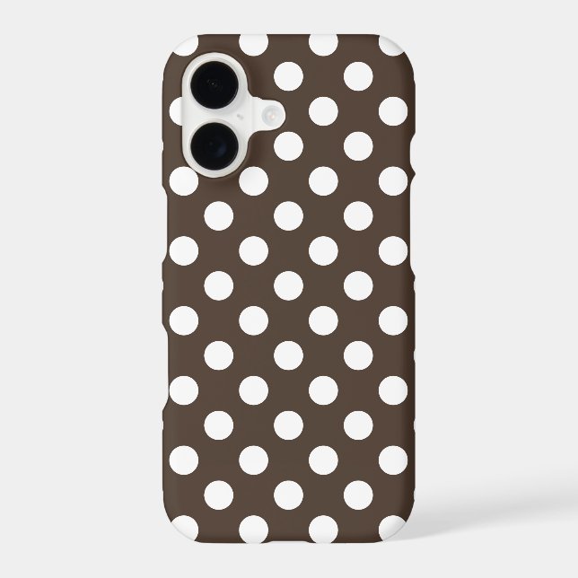 White polka dots on brown Case-Mate iPhone case (Back)
