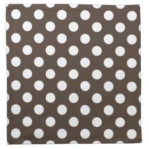 White polka dots on brown cloth napkin