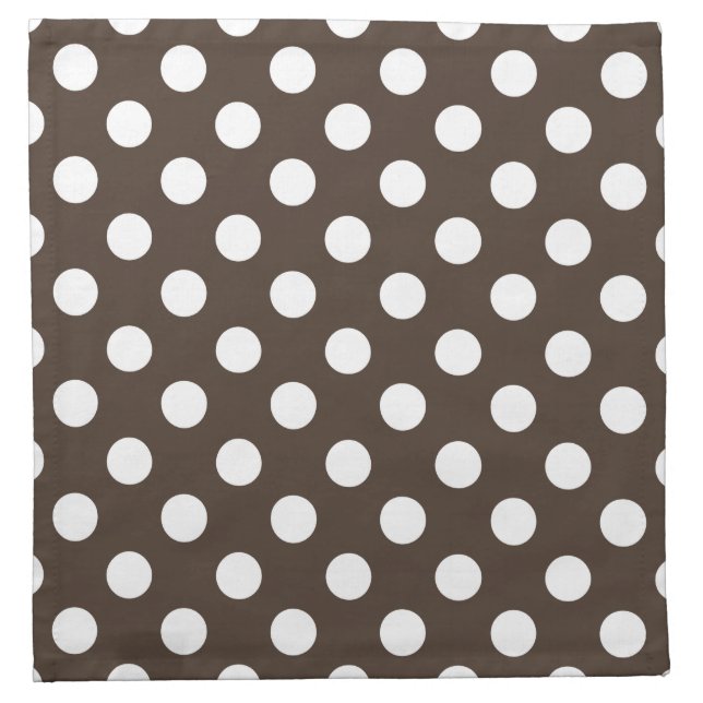 White polka dots on brown cloth napkin (Front)