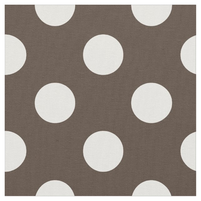 White polka dots on brown fabric (Close Up)