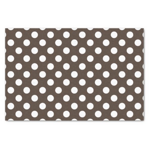 White polka dots on brown tissue paper