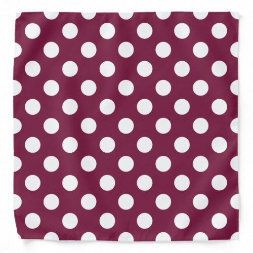 White polka dots on burgundy bandana