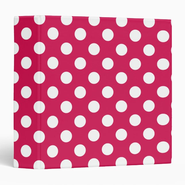 White polka dots on cerise binder (Front/Spine)