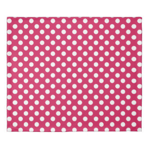 White polka dots on cerise duvet cover
