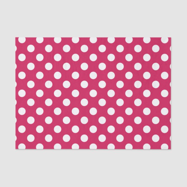 White polka dots on cerise tissue paper (Front)