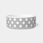 White Polka Dots on Chrome Grey Background Bowl<br><div class="desc">White polka dots on chrome grey background
White circles patterns steel gray background 
pale grey background with white dots
white circles on concret grey background</div>