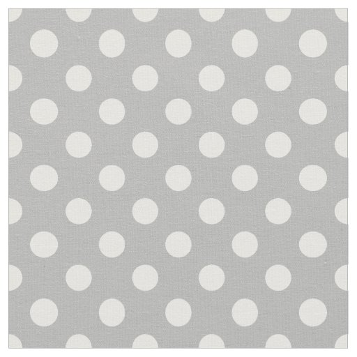 White Polka Dots on Chrome Grey Background Fabric
