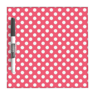 White polka dots on coral Dry-Erase board
