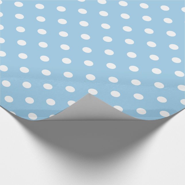 White Polka Dots on Cottage Blue Wrapping Paper (Corner)