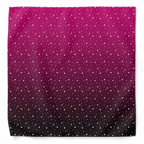 White polka dots on crimson and black gradient bandana