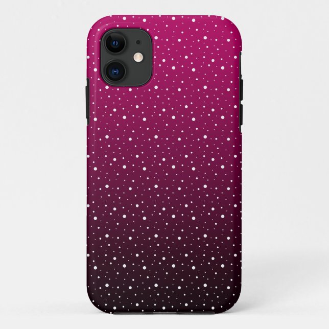 White polka dots on crimson and black gradient. Case-Mate iPhone case (Back)
