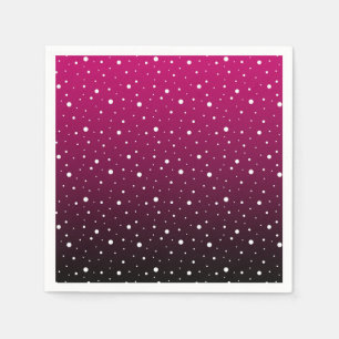 White polka dots on crimson and black gradient. napkins