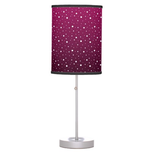 White polka dots on crimson and black gradient table lamp