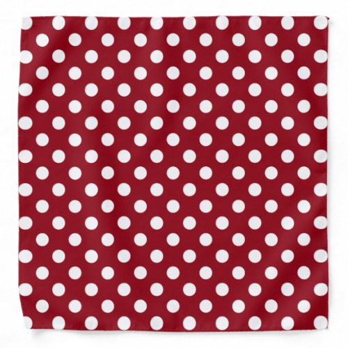 White Polka Dots on Crimson Red Bandana