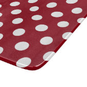White Polka Dots on Crimson Red Cutting Board | Zazzle