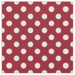 White Polka Dots on Crimson Red Fabric