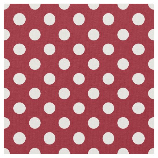 White Polka Dots on Crimson Red Fabric