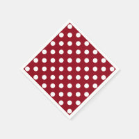 White Polka Dots on Crimson Red