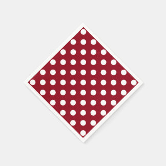 White Polka Dots on Crimson Red Napkins