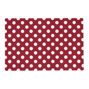 White Polka Dots on Crimson Red Placemat
