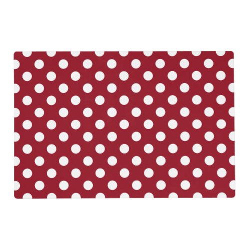 White Polka Dots on Crimson Red Placemat