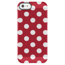 White Polka Dots on Crimson Red Permafrost iPhone SE/5/5s Case