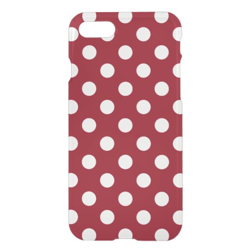 White Polka Dots on Crimson Red iPhone SE87 Case