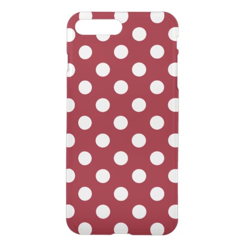 White Polka Dots on Crimson Red iPhone 8 Plus7 Plus Case