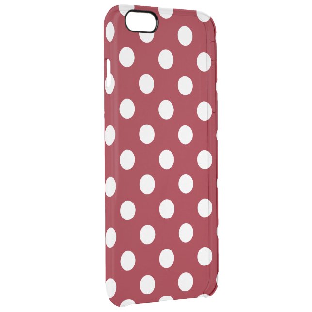 White Polka Dots on Crimson Red Uncommon iPhone Case (Back/Right)
